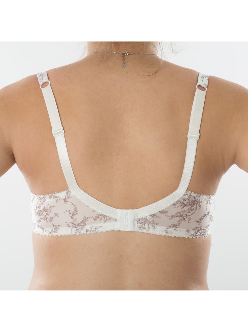 Soutien-gorge d'allaitement à armatures souples BÉATRICE 'Bogema' Blanc Mauve - Kiabi