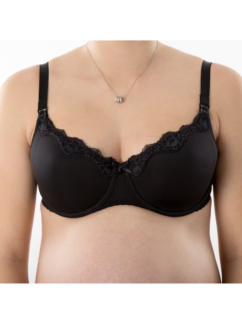 Soutien-gorge d'allaitement à armatures souples CAROLINE 'Bogema' Noir - Kiabi