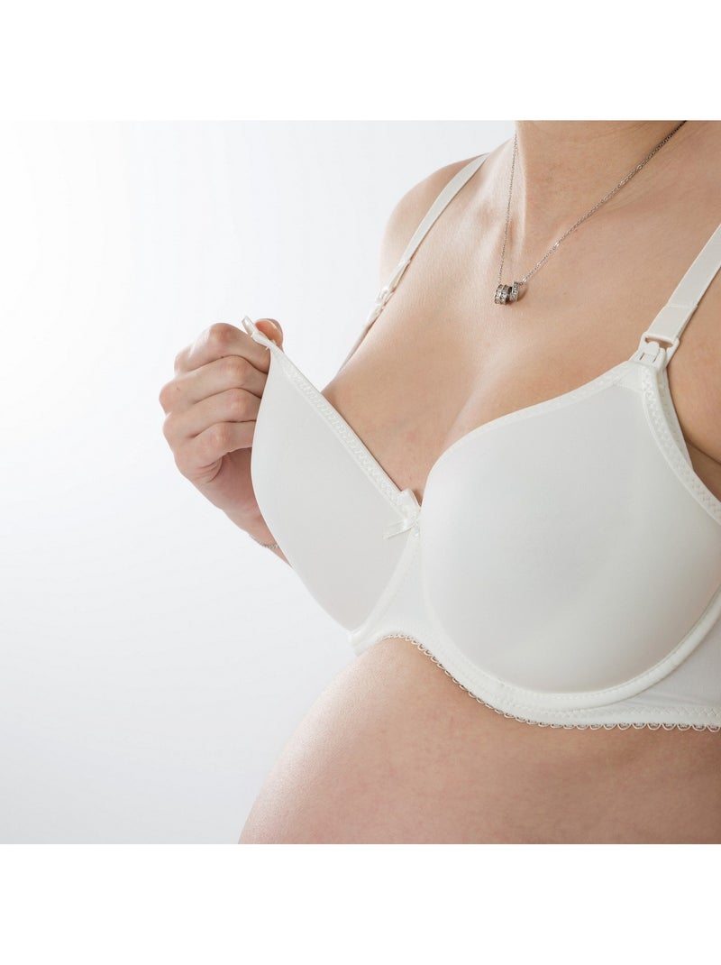 Soutien-gorge d'allaitement armatures souples ANGÉLIQUE 'Bogema' Blanc cassé - Kiabi