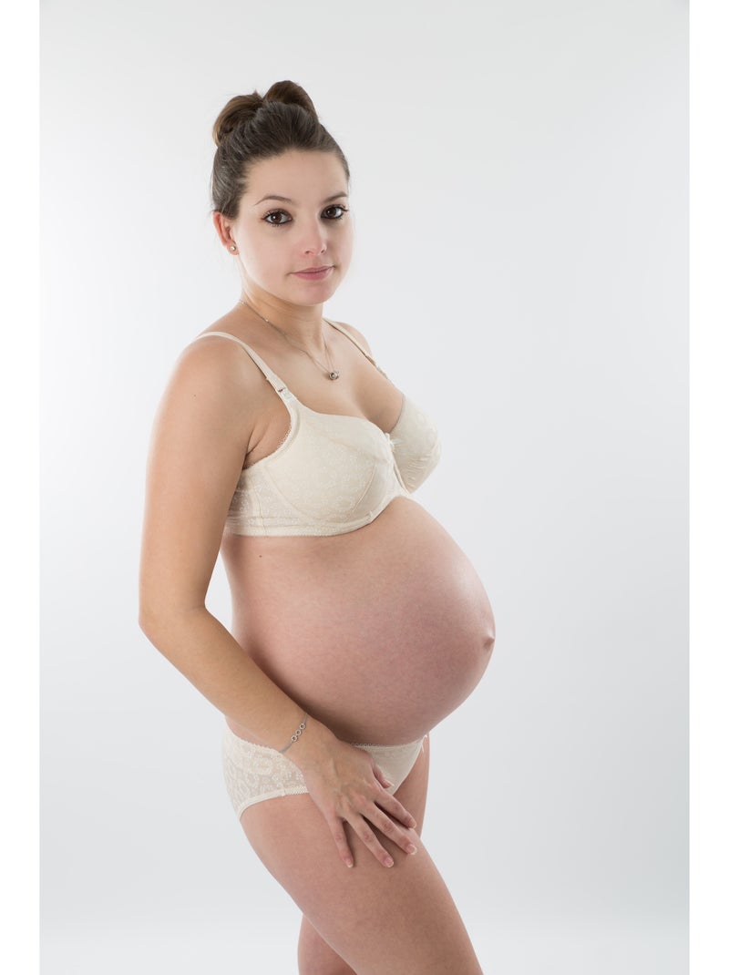 Soutien-gorge d'allaitement armatures souples EMILIE 'Bogema' Beige clair - Kiabi