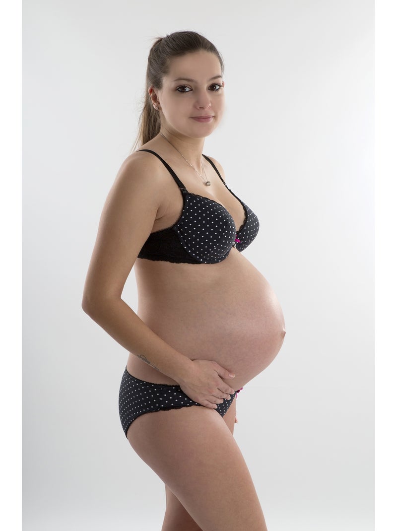 Soutien-gorge d'allaitement armatures souples INGRID 'Bogema' Noir Blanc - Kiabi