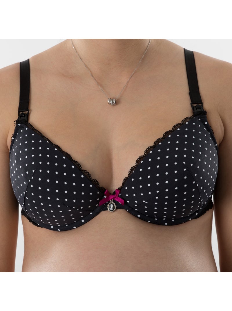 Soutien-gorge d'allaitement armatures souples INGRID 'Bogema' Noir Blanc - Kiabi