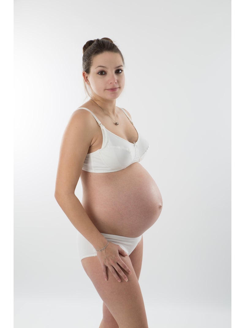 Soutien-gorge d'allaitement BIO 'Bogema' Blanc cassé - Kiabi