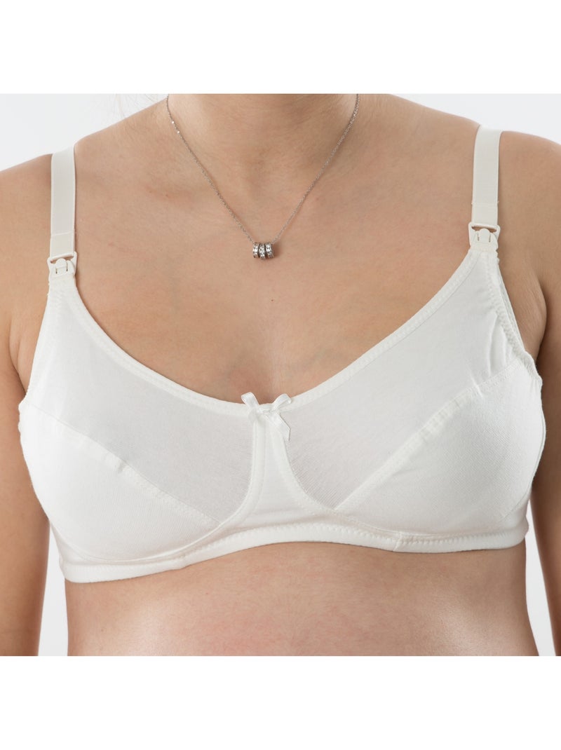 Soutien-gorge d'allaitement BIO 'Bogema' Blanc cassé - Kiabi