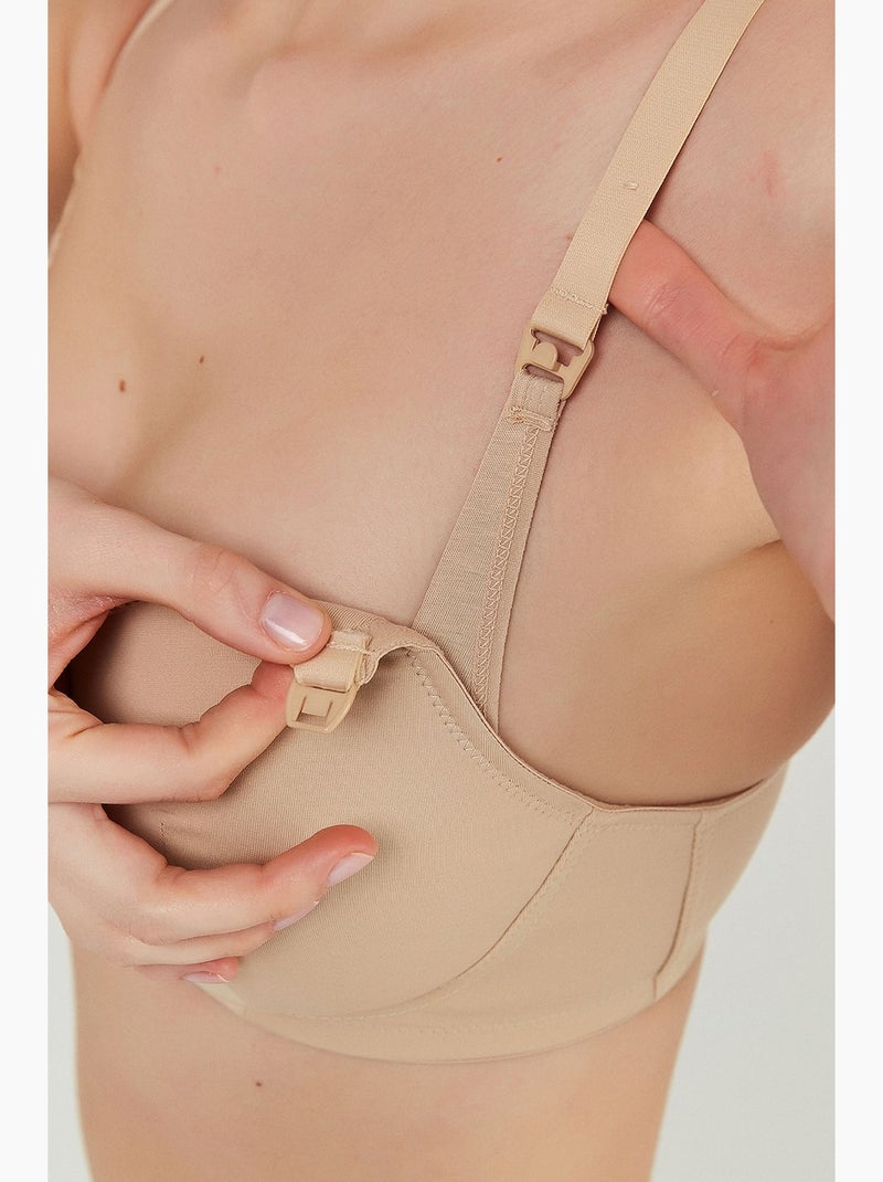 Soutien-gorge d’allaitement en maille à bretelles réglables penti Nude - Kiabi