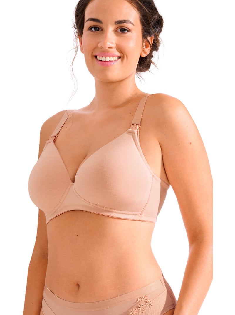 Soutien-gorge d'allaitement préformé sans armatures LUCY Beige - Kiabi