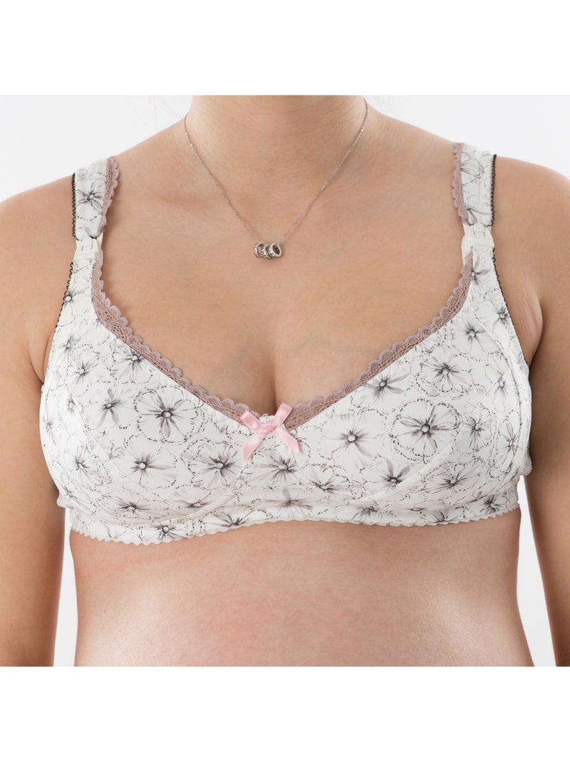 Soutien-gorge d'allaitement sans armatures LAURA 'Bogema' Blanc Argenté Gris - Kiabi