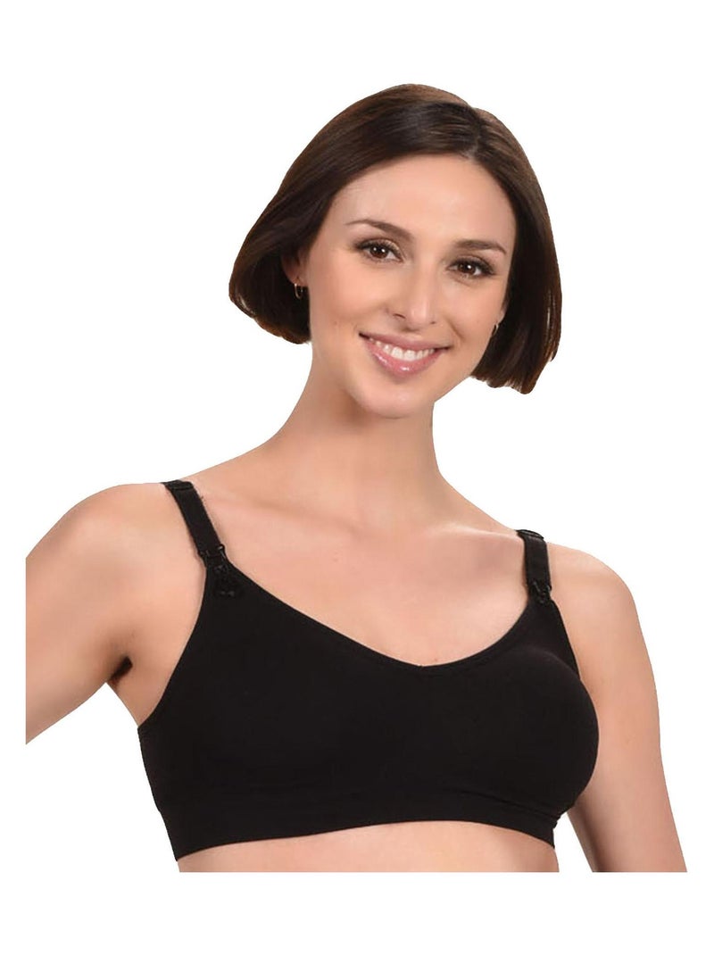 Soutien-gorge d'allaitement sans armatures (Mamsy) Noir - Kiabi