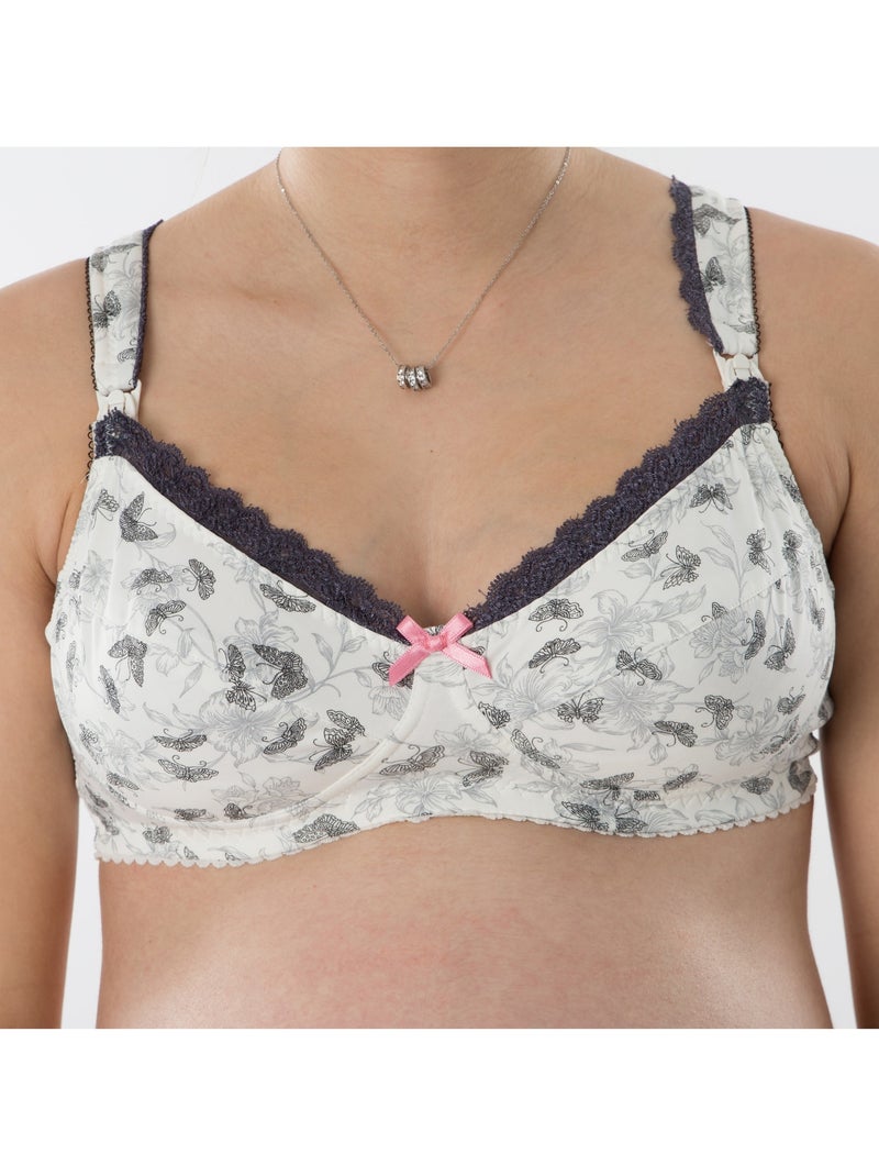 Soutien-gorge d'allaitement sans armatures PAPILLONS 'Bogema' Blanc Gris Noir - Kiabi