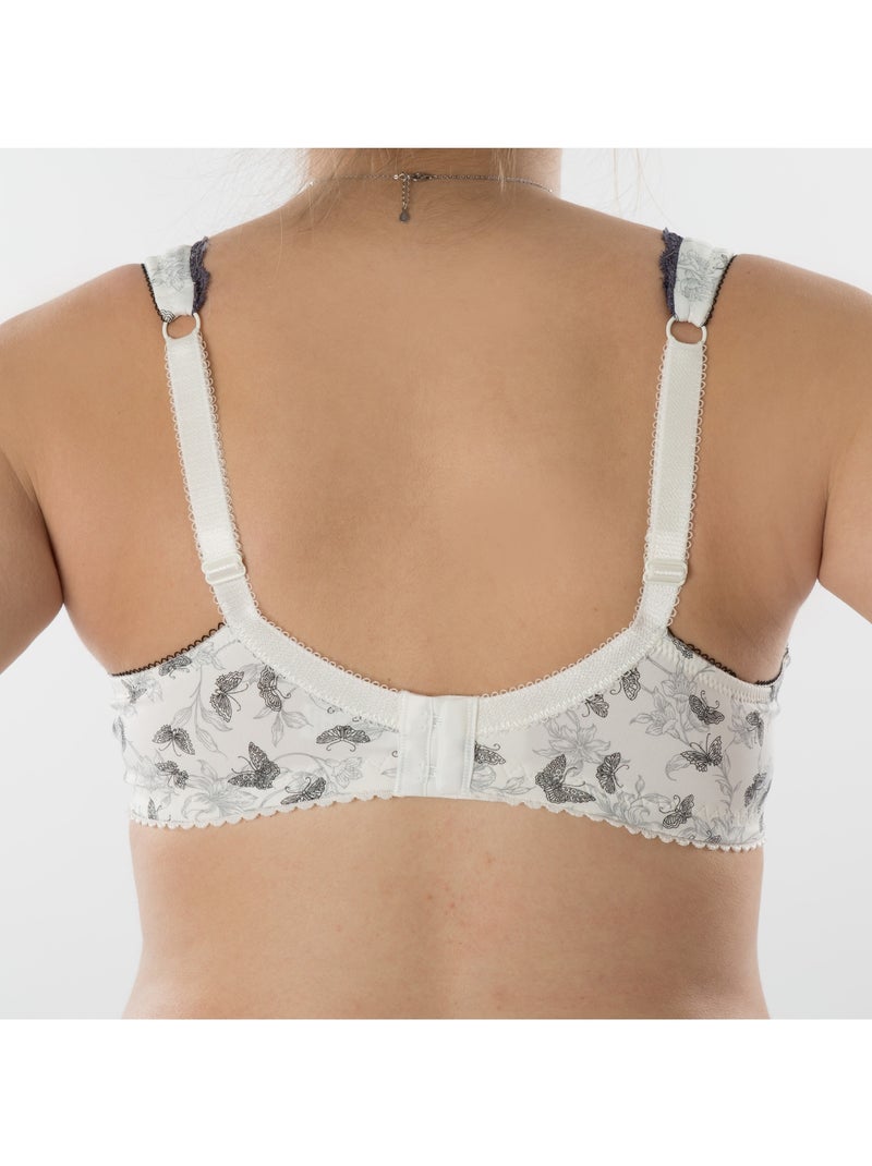 Soutien-gorge d'allaitement sans armatures PAPILLONS 'Bogema' Blanc Gris Noir - Kiabi
