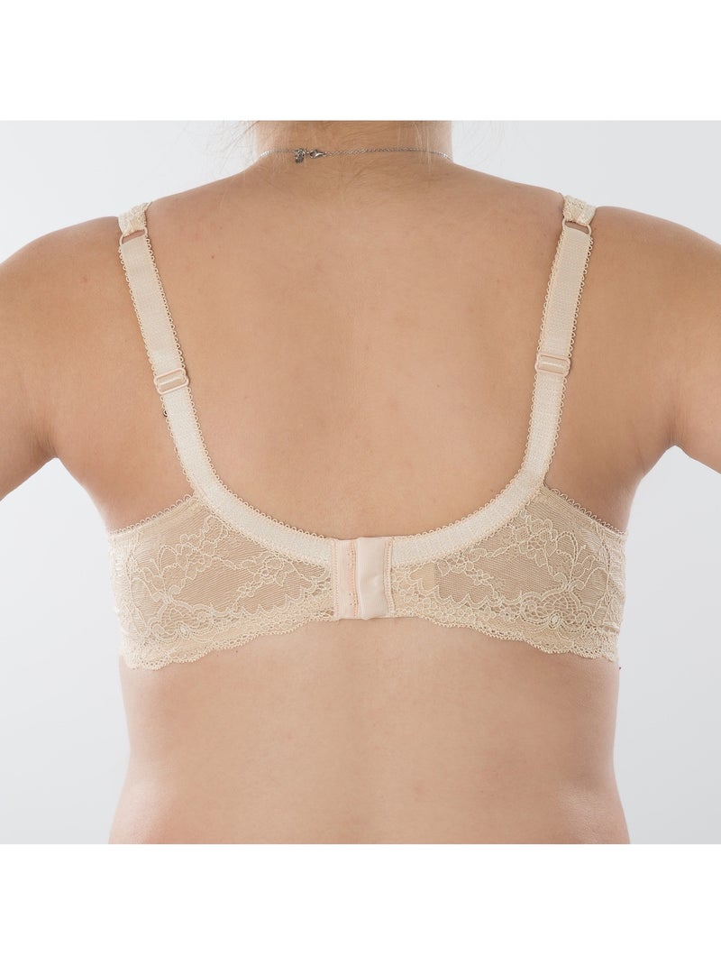 Soutien-gorge d'allaitement souple ANGÉLIQUE dentelle 'Bogema' Beige - Kiabi