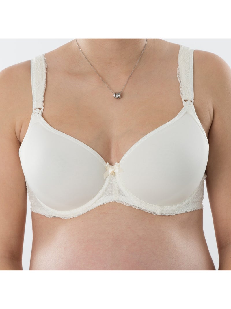Soutien-gorge d'allaitement souple ANGÉLIQUE dentelle 'Bogema' Blanc cassé - Kiabi