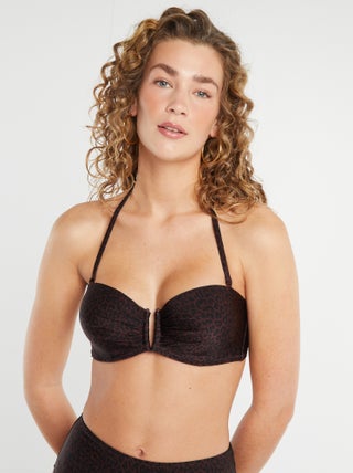 Soutien-gorge de bain amovible imprimé léopard