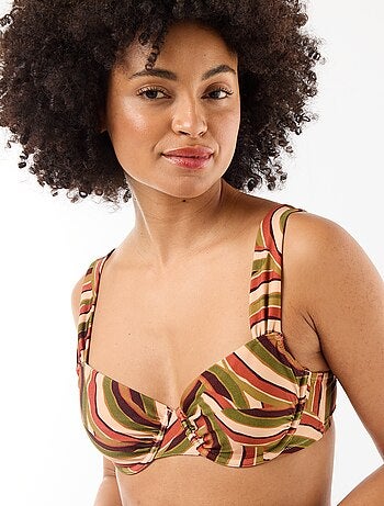 Soutien-gorge de bain en microfibre imprimée