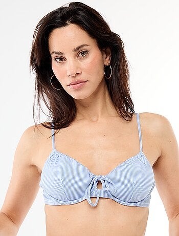 Soutien-gorge de bain imprimé vichy