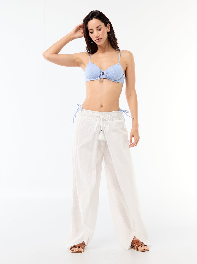 Soutien-gorge de bain imprimé vichy Bleu - Kiabi