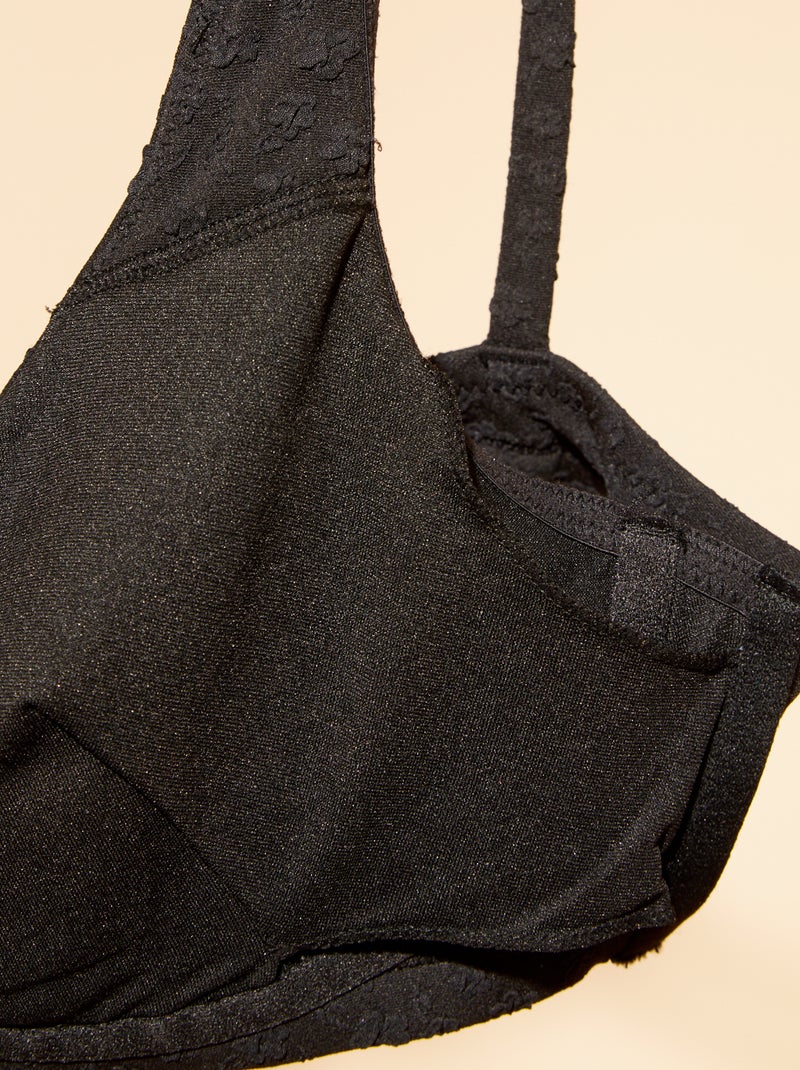 Soutien-gorge de bain post-opératoire noir - Kiabi