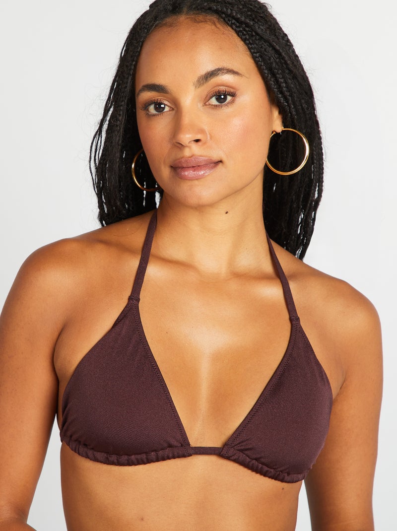 Soutien-gorge de bain triangle Prune - Kiabi
