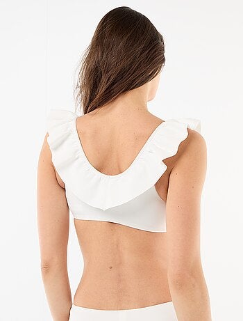 Soutien-gorge de bain volanté en microfibre souple