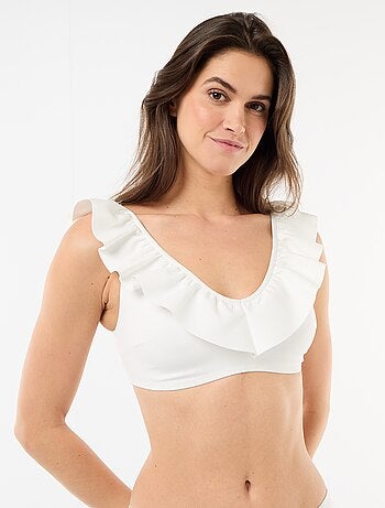 Soutien-gorge de bain volanté en microfibre souple