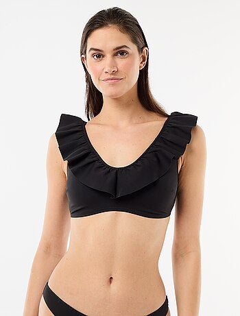 Soutien-gorge de bain volanté en microfibre souple