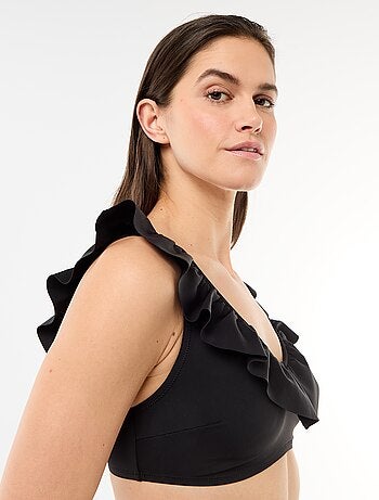 Soutien-gorge de bain volanté en microfibre souple