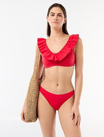 Soutien-gorge de bain volanté en microfibre souple