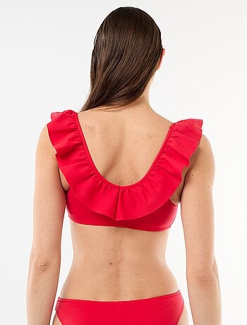 Soutien-gorge de bain volanté en microfibre souple