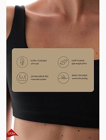 Soutien-gorge de sport à maintien léger, coussinets amovibles et dos croisé penti