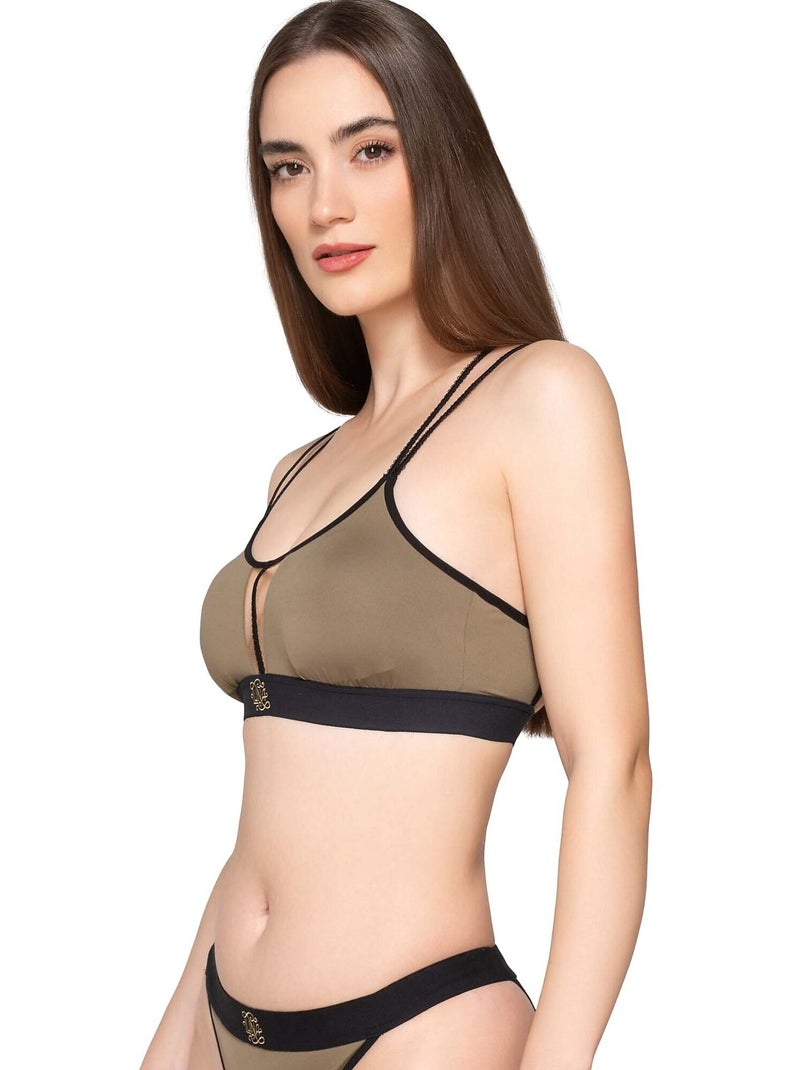 Soutien-gorge de sport brassière dos croisé SPLENDID Kaki - Kiabi
