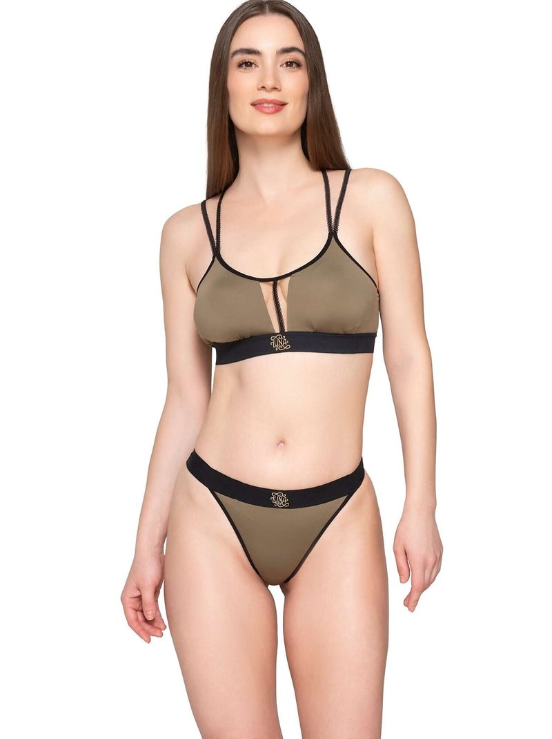 Soutien-gorge de sport brassière dos croisé SPLENDID Kaki - Kiabi