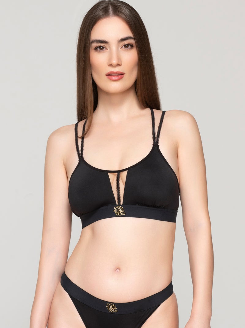 Soutien-gorge de sport brassière dos croisé SPLENDID Noir - Kiabi
