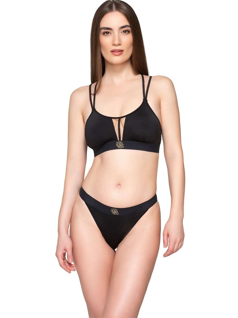 Soutien-gorge de sport brassière dos croisé SPLENDID Noir - Kiabi