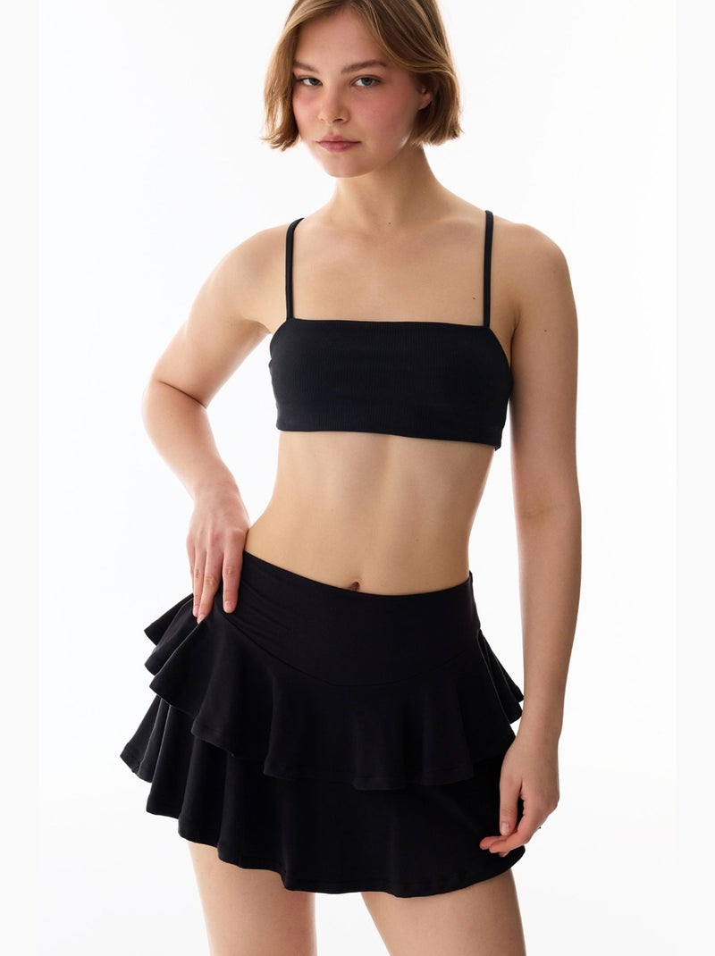 Soutien-gorge de sport côtelé penti Noir - Kiabi