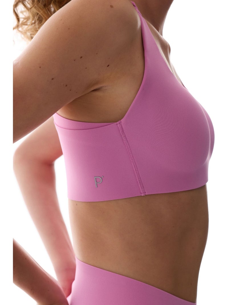 Soutien-gorge de sport dos croisé, maintien moyen, bretelles antidérapantes penti Magenta - Kiabi