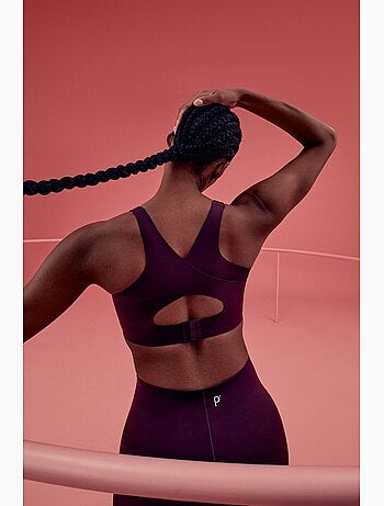 Soutien-gorge de sport dos croisé, maintien moyen, bretelles antidérapantes penti