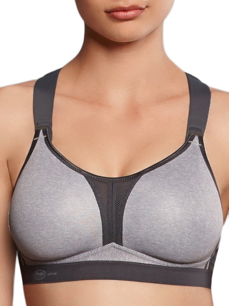 Soutien-gorge de sport dos nageur sans armatures Dynamix Star Gris - Kiabi