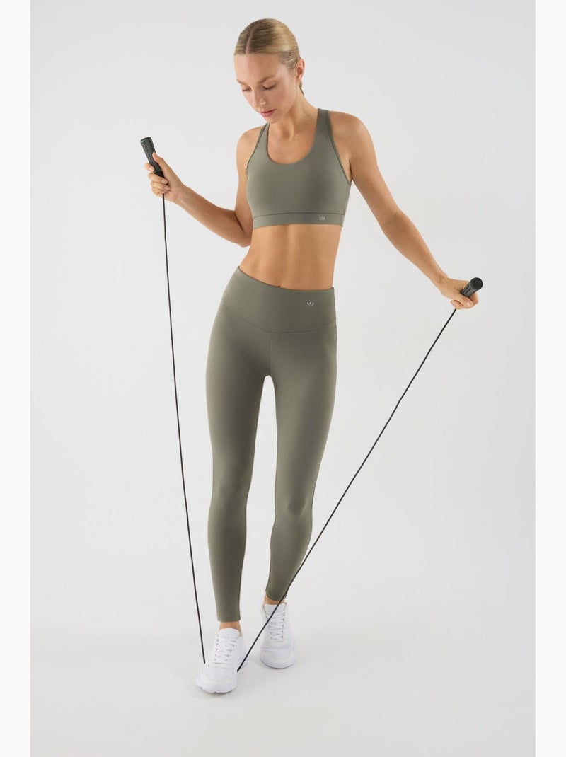 Soutien-gorge de sport effet coton Vert - Kiabi