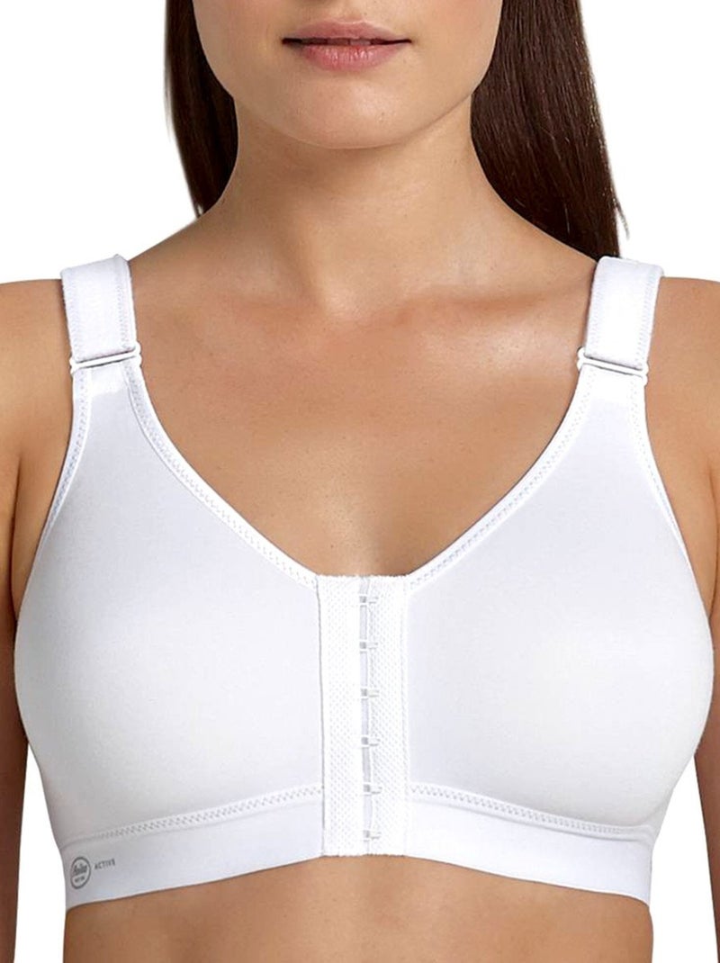 Soutien-gorge de sport ouverture frontale Frontline Blanc - Kiabi