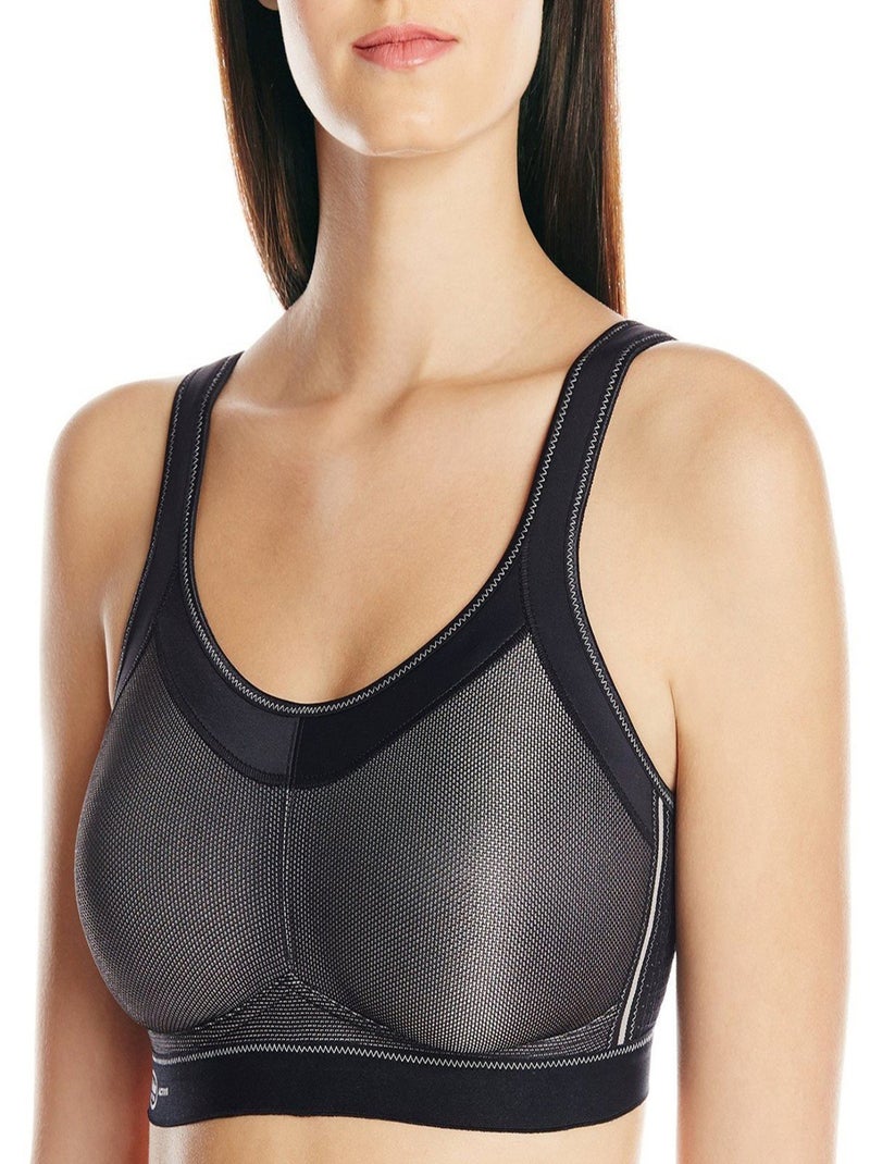 Soutien-gorge de sport préformé sans armatures Momentum Noir - Kiabi