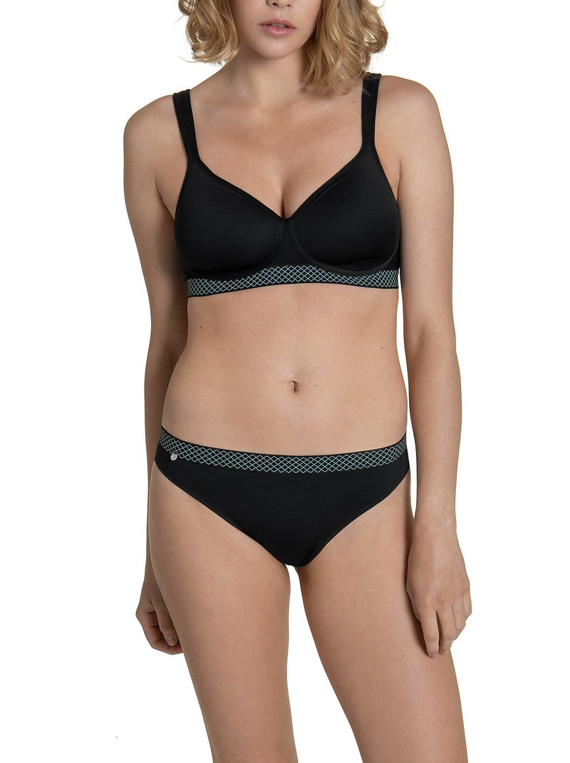 Soutien-gorge de sport préformé sans armatures Powerful noir F Noir - Kiabi