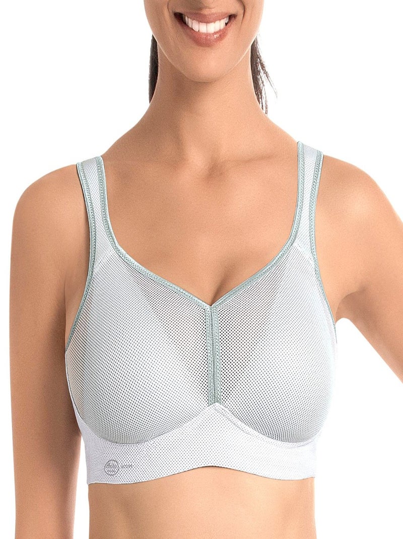 Soutien-gorge de sport respirant sans armatures Air control DeltaPad Blanc - Kiabi