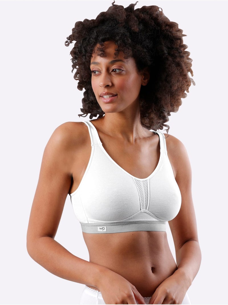 Soutien-gorge de sport sans armatures - witt Blanc - Kiabi