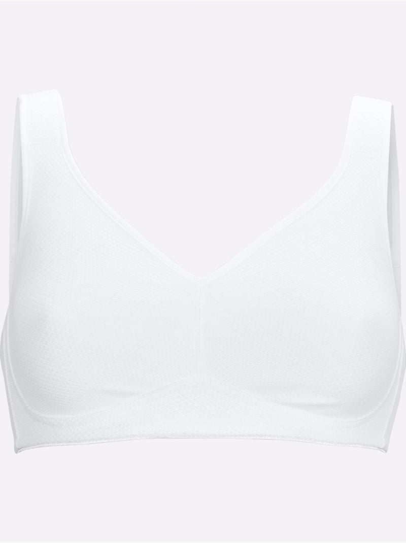 Soutien-gorge de sport sans armatures - witt Blanc - Kiabi