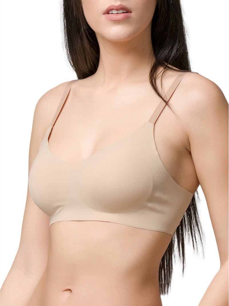Soutien-gorge de sport sans armatures Every Wear Beige - Kiabi