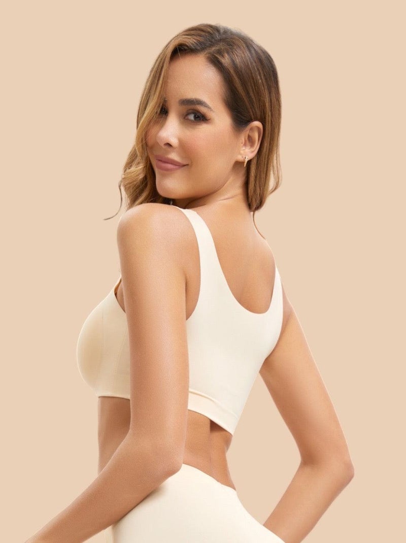 Soutien-gorge de sport sans fil au quotidien avec bonnets amovibles Beige - Kiabi
