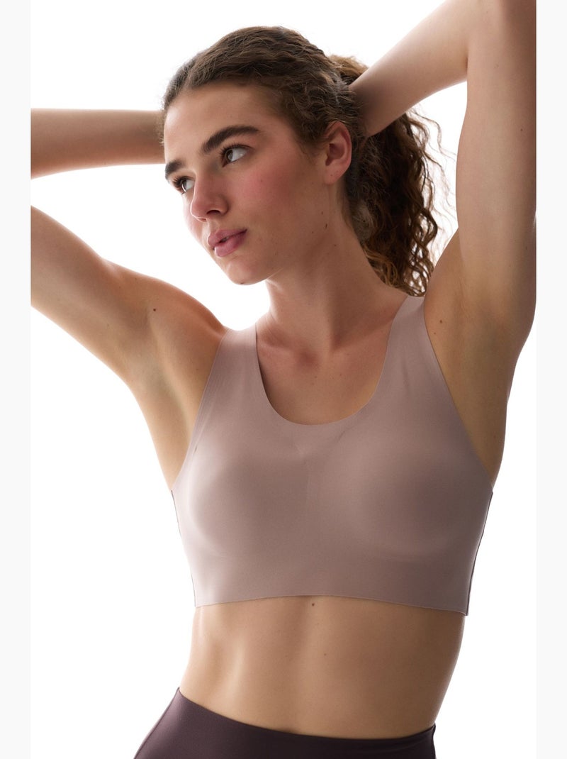 Soutien-gorge de sport zero feel à maintien moyen et coussinets amovibles penti Mauve - Kiabi