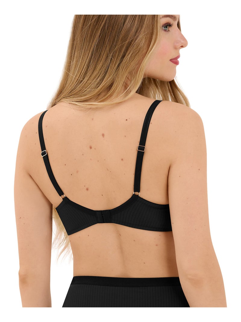 Soutien-gorge décolleté préformé sans armatures Laura Noir - Kiabi