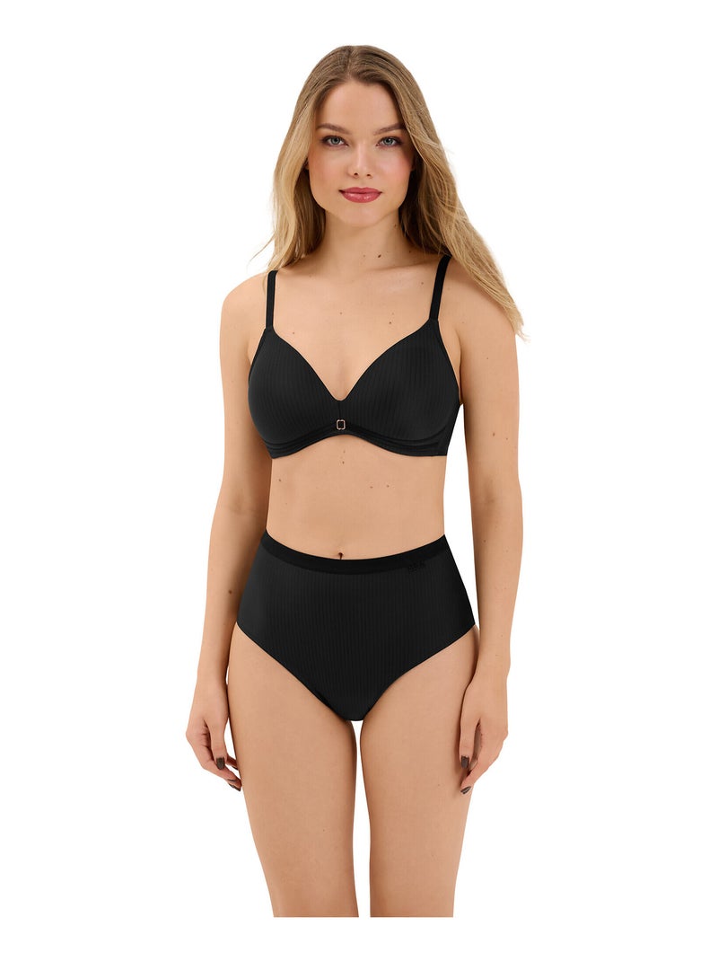 Soutien-gorge décolleté préformé sans armatures Laura Noir - Kiabi