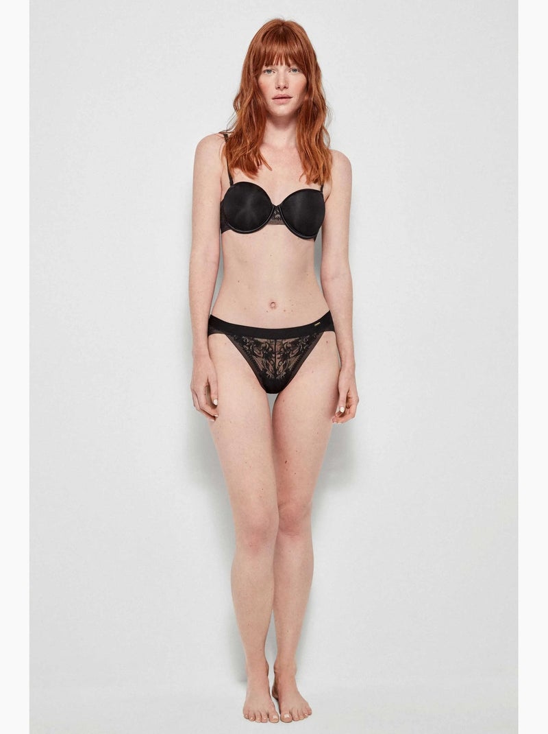 Soutien-gorge démontable avec armature couleur noir Noir - Kiabi